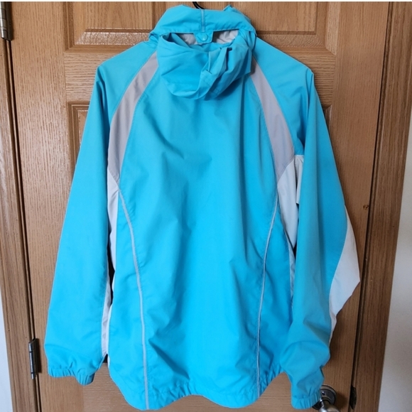 Columbia Blue Colorblock Windbreaker Raincoat - Picture 3 of 15